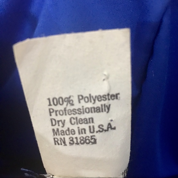 Royal Blue Ruffled Prom Dresd - Picture 4 of 8